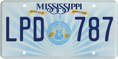 MS license plate LPD787