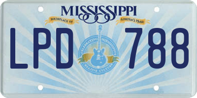 MS license plate LPD788