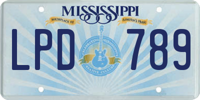 MS license plate LPD789