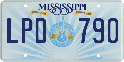 MS license plate LPD790