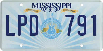 MS license plate LPD791