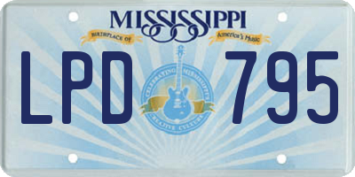 MS license plate LPD795