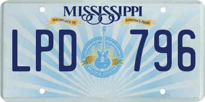 MS license plate LPD796