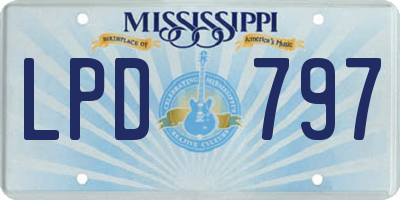 MS license plate LPD797