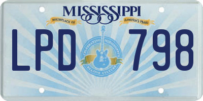 MS license plate LPD798