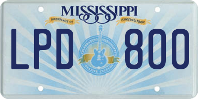 MS license plate LPD800