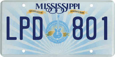 MS license plate LPD801