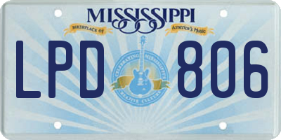 MS license plate LPD806