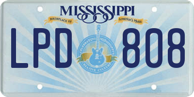 MS license plate LPD808