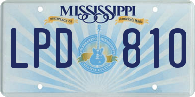 MS license plate LPD810
