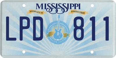 MS license plate LPD811