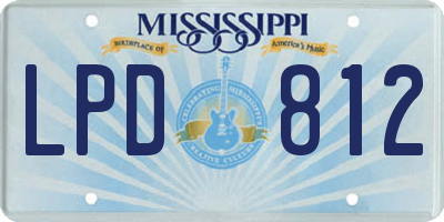 MS license plate LPD812