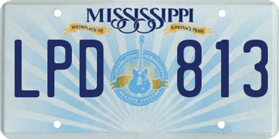 MS license plate LPD813
