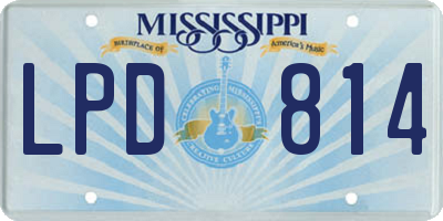 MS license plate LPD814