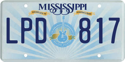 MS license plate LPD817