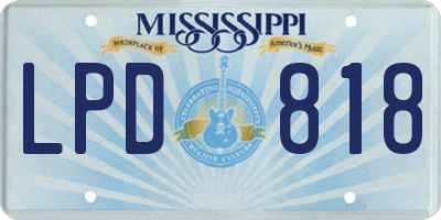 MS license plate LPD818