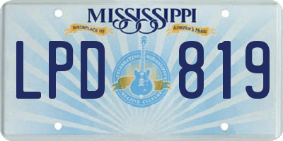 MS license plate LPD819