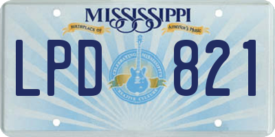 MS license plate LPD821
