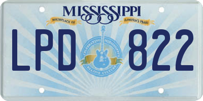 MS license plate LPD822