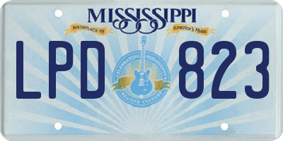 MS license plate LPD823