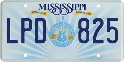 MS license plate LPD825
