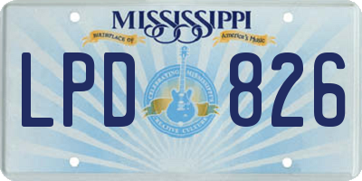 MS license plate LPD826