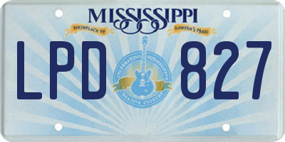 MS license plate LPD827