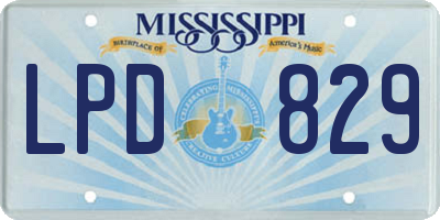 MS license plate LPD829