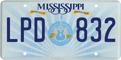 MS license plate LPD832