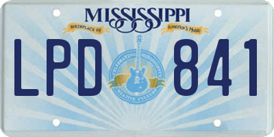 MS license plate LPD841