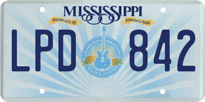 MS license plate LPD842