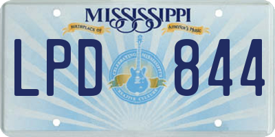 MS license plate LPD844