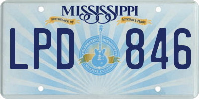 MS license plate LPD846