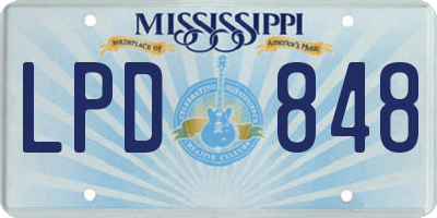MS license plate LPD848