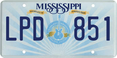 MS license plate LPD851