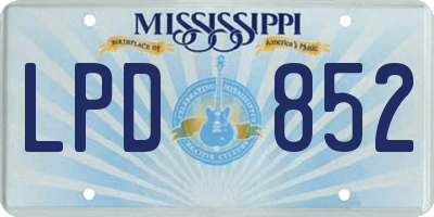 MS license plate LPD852