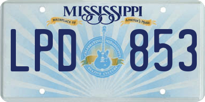 MS license plate LPD853