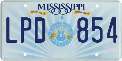MS license plate LPD854