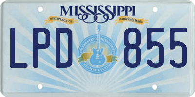 MS license plate LPD855