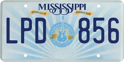MS license plate LPD856