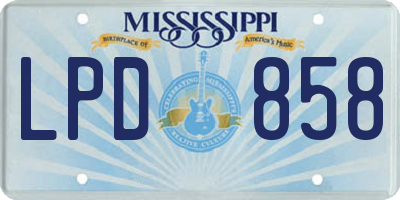 MS license plate LPD858