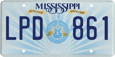 MS license plate LPD861