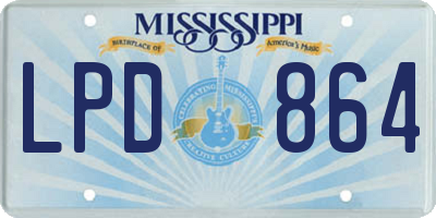 MS license plate LPD864