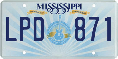 MS license plate LPD871