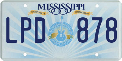 MS license plate LPD878