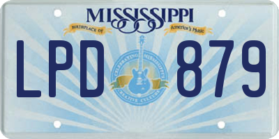 MS license plate LPD879