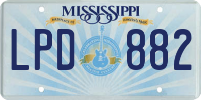 MS license plate LPD882