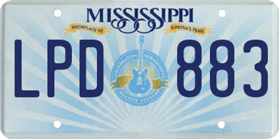 MS license plate LPD883