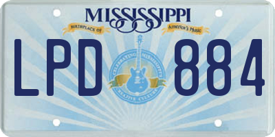 MS license plate LPD884