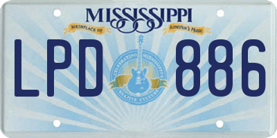 MS license plate LPD886